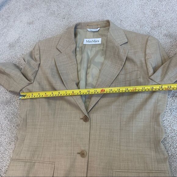 MAXMARA NWOT tan camel caramel brown 100% wool blazer Sz 14 - Picture 11 of 15
